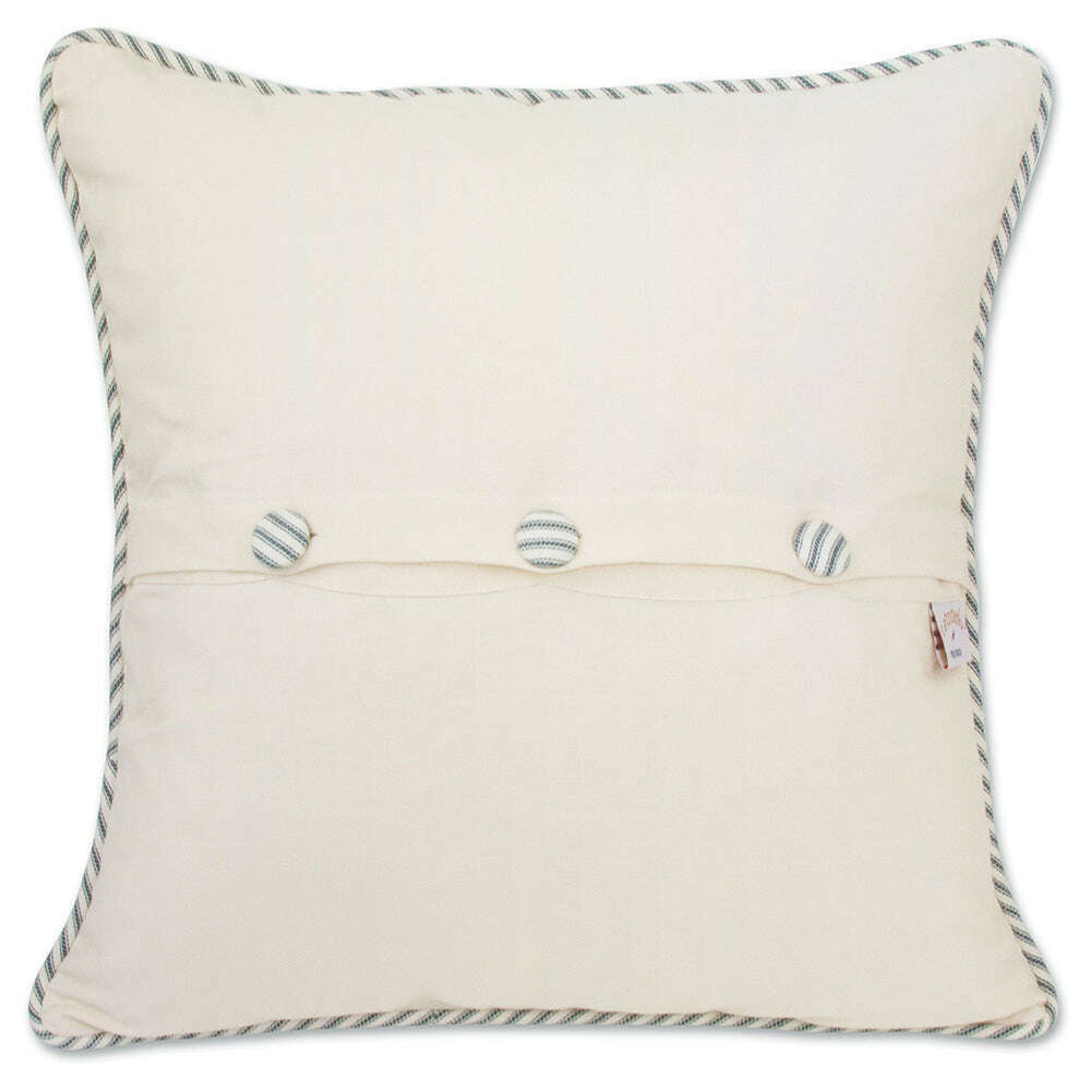 Block Island Hand-Embroidered Pillow