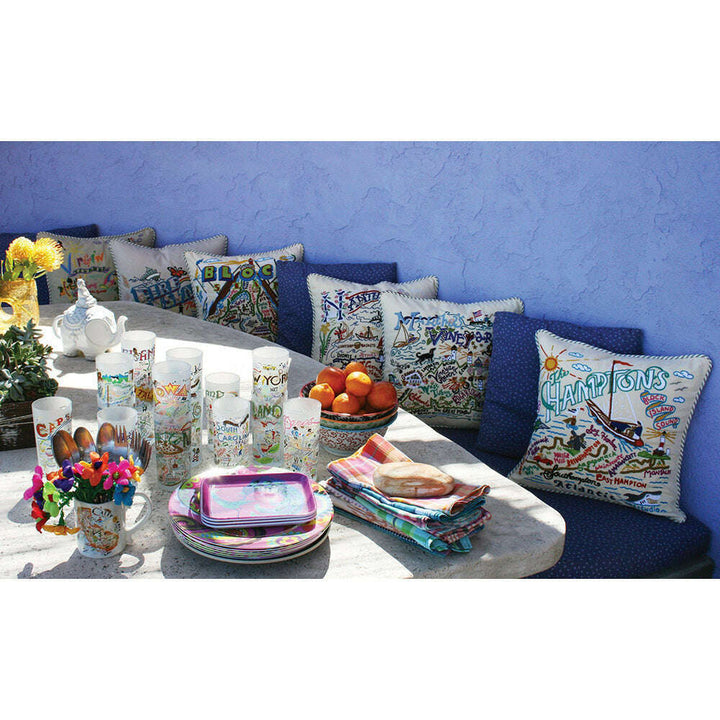 Block Island Hand-Embroidered Pillow