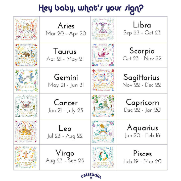 Cancer Astrology Hand-Embroidered Pillow by Cat Studio