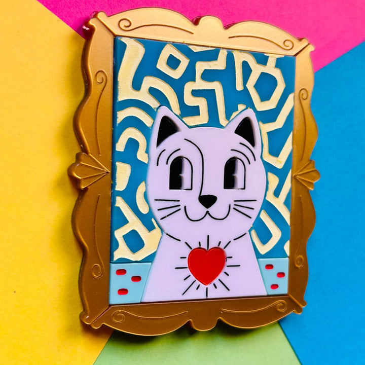 Cats in Art Collection - Pop Art/ Contemporary Art Style Cat Acrylic Brooch by Makokot Design