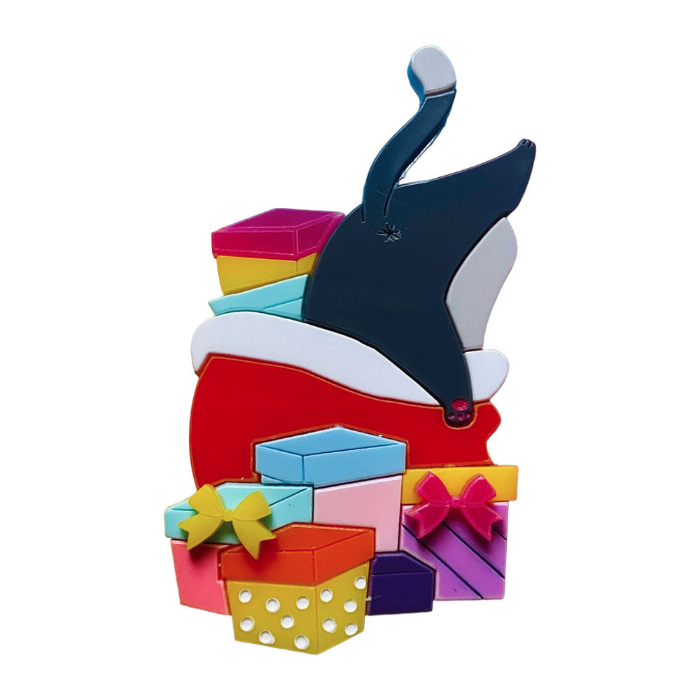 Christmas Collection - "Where is My Present?!" - Acrylic Brooch by Makokot Design