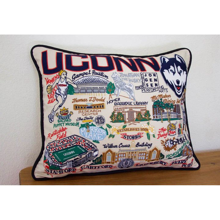 Connecticut, University of Collegiate Embroidered Pillow by CatStudio