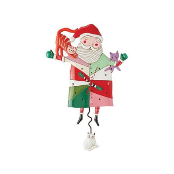 Crazy Cat Santa Clock by Allen Designs