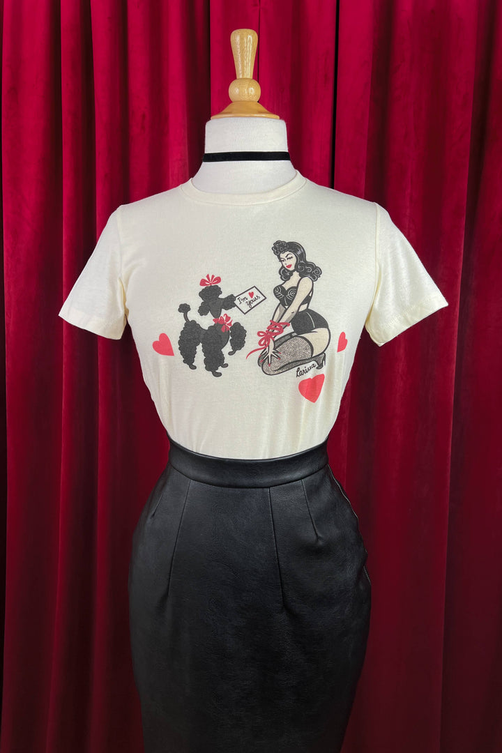 Bound To You Fitted Tee in Ivory LARGE