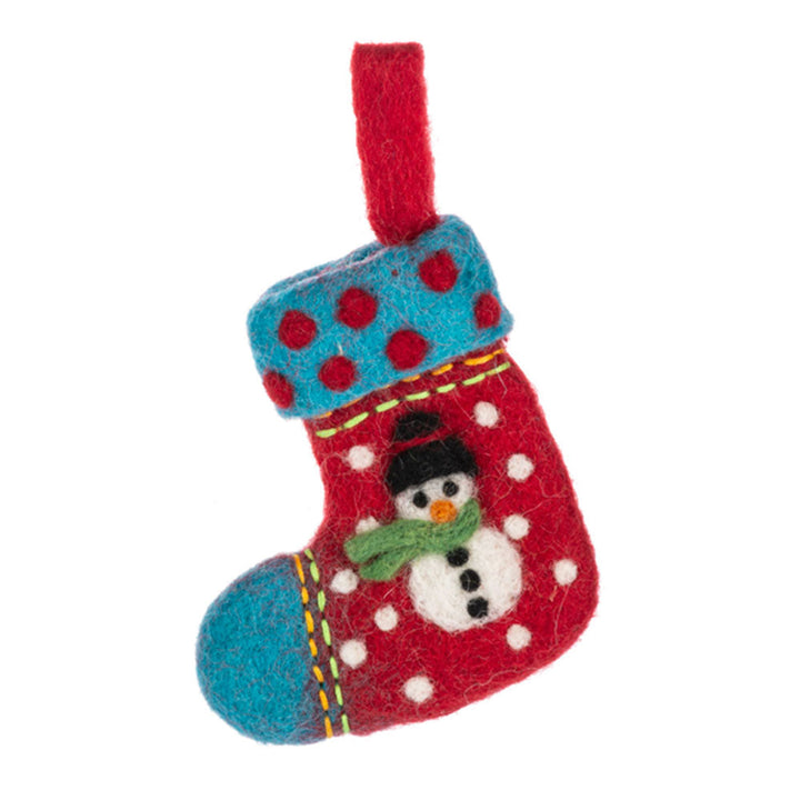 Embroidered Snowman Stocking felt Ornaments