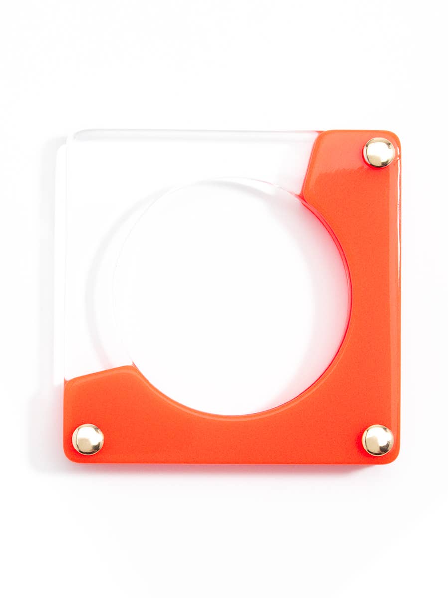 Acrylic Resin Square Bangle - ORANGE