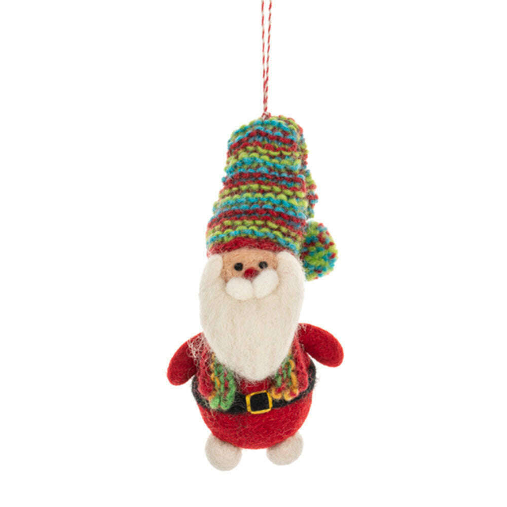 Felted Wool Santa & Snowman Ornaments Set of 2 – view 2