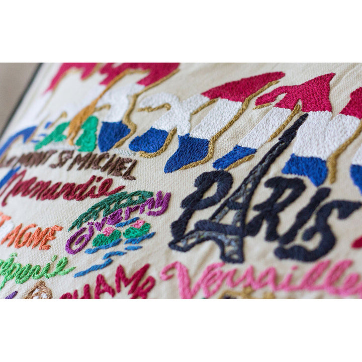 France Hand-Embroidered Pillow