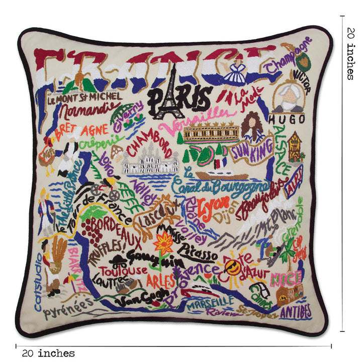 France Hand-Embroidered Pillow