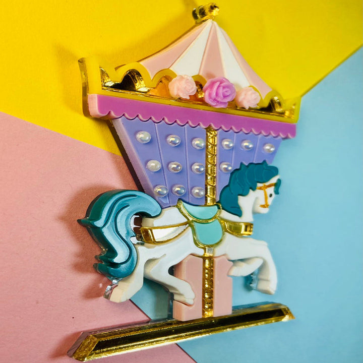 Funfair Collection 2022 - Carousel Horse Acrylic Brooch by Makokot Design