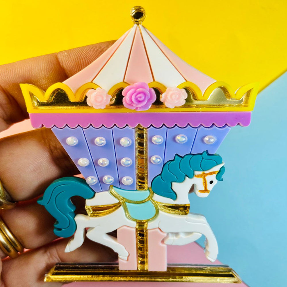 Funfair Collection 2022 - Carousel Horse Acrylic Brooch by Makokot Design