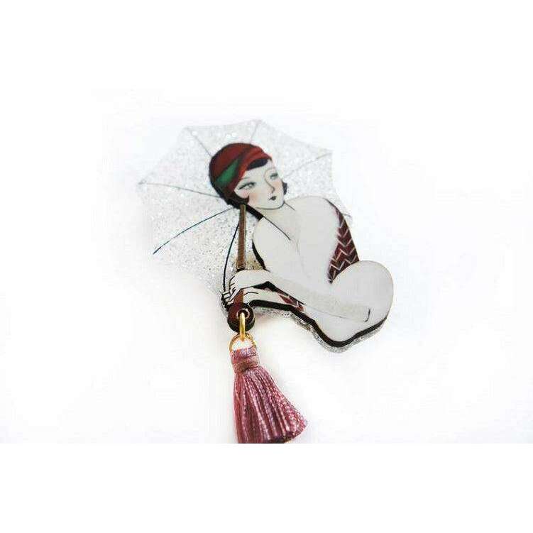 Girl with Umbrella Brooch by Laliblue - Quirks!