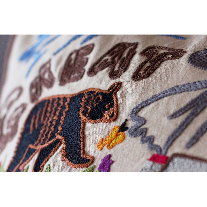 Great Smoky Mountains Hand-Embroidered Pillow