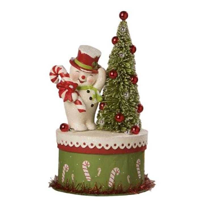 Happy Snowman on Box by Bethany Lowe