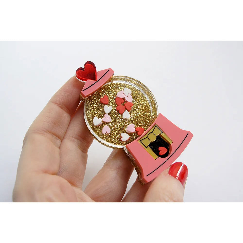 Hearts Vending Brooch by Laliblue