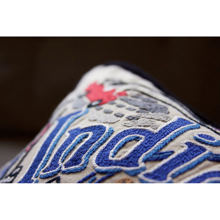 Indianapolis Hand-Embroidered Pillow