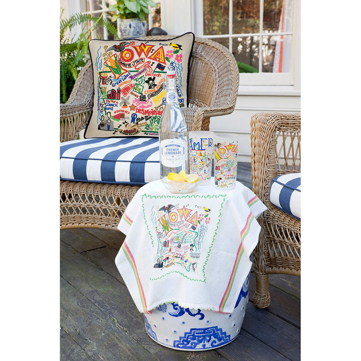 Iowa Hand-Embroidered Pillow