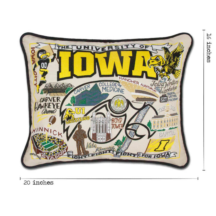 Iowa, University of Collegiate Embroidered Pillow by CatStudio