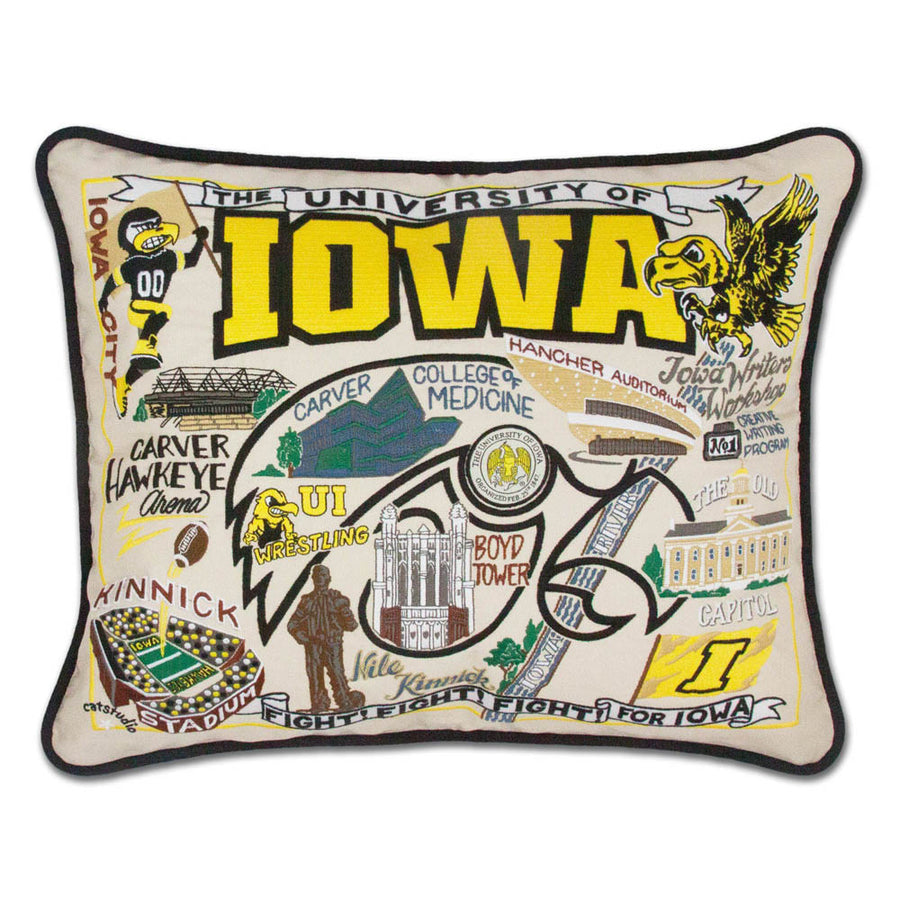 Iowa, University of Collegiate Embroidered Pillow by CatStudio