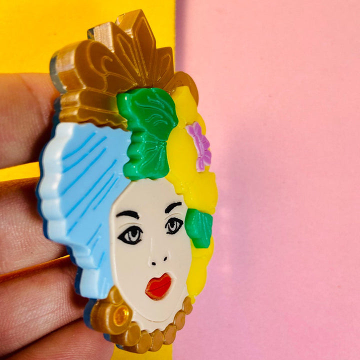 Italian Tradition Collection - Testa Di Moro with Lemons Acrylic Brooch by Makokot Design