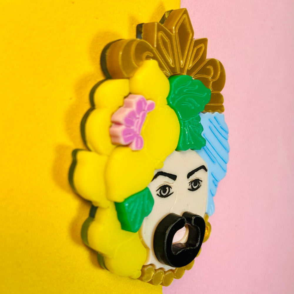 Italian Tradition Collection - Testa Di Moro with Lemons Acrylic Brooch by Makokot Design