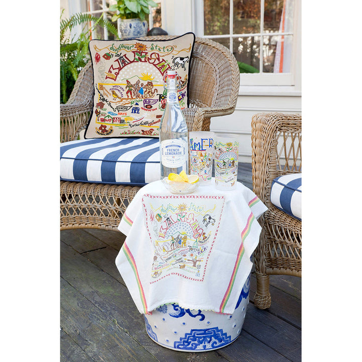 Kansas Hand-Embroidered Pillow