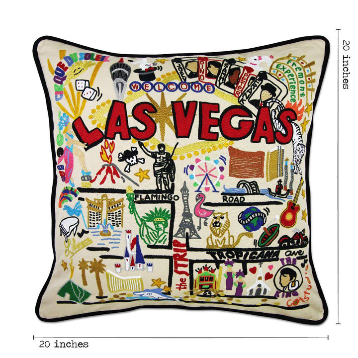 Las Vegas Hand-Embroidered Pillow