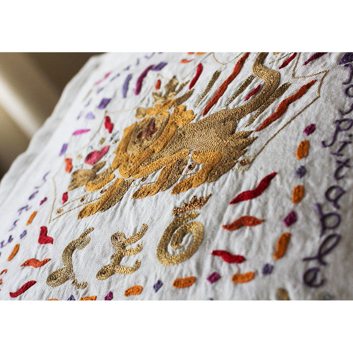 Leo Astrology Hand-Embroidered Pillow by Cat Studio