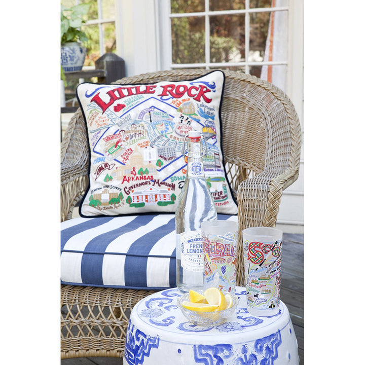Little Rock Hand-Embroidered Pillow