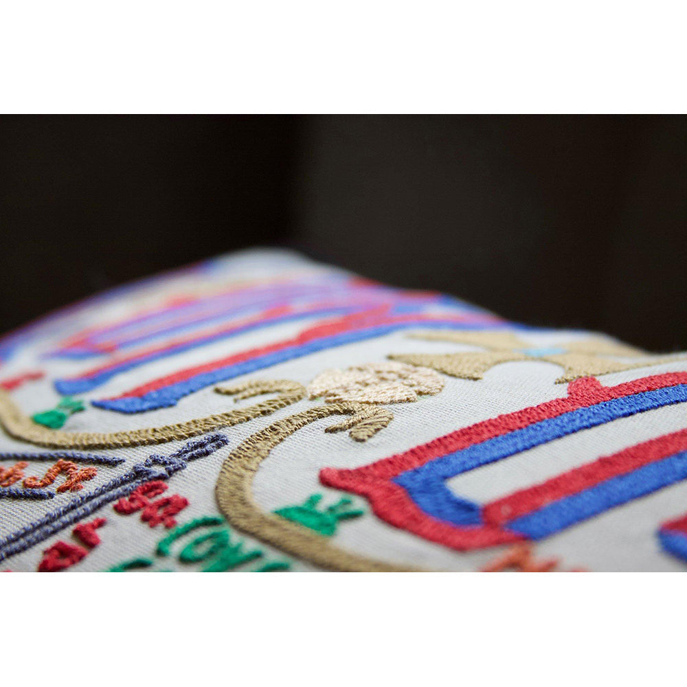 London Hand-Embroidered Pillow