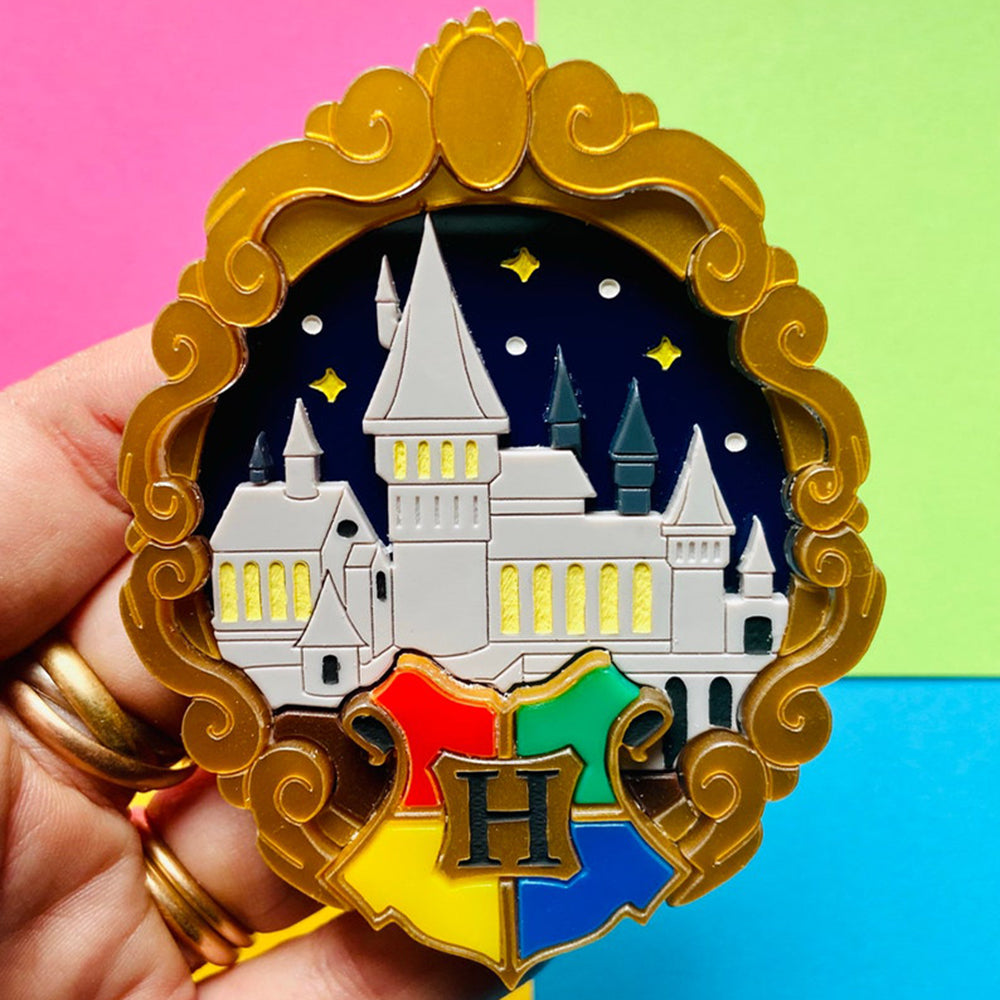 Magic & Witchcraft Collection - "Baroque Frame Magic Castle" Acrylic Brooch by Makokot Design