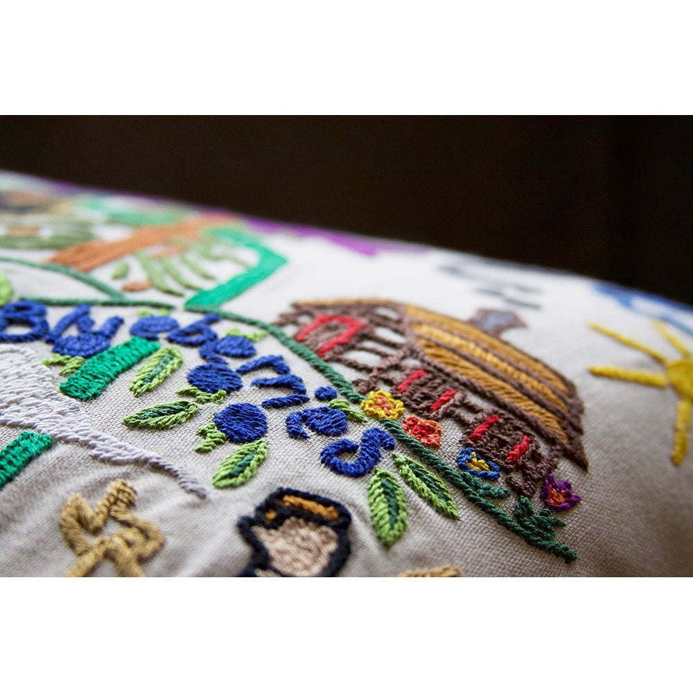 Maine Hand-Embroidered Pillow