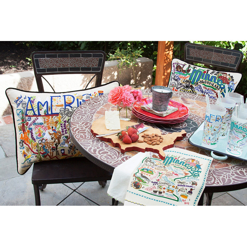 Minnesota Hand-Embroidered Pillow