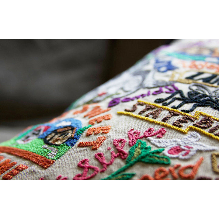 Minnesota Hand-Embroidered Pillow
