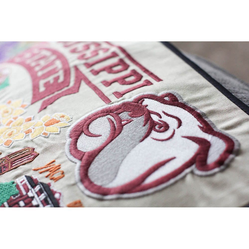 Mississippi State University Collegiate Embroidered Pillow by CatStudio