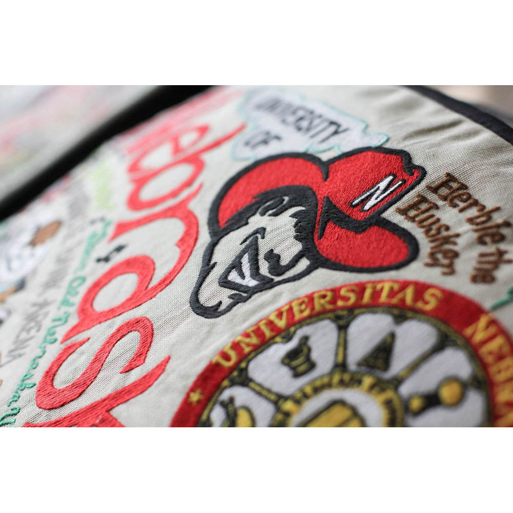 Nebraska, University of Collegiate Embroidered Pillow by CatStudio