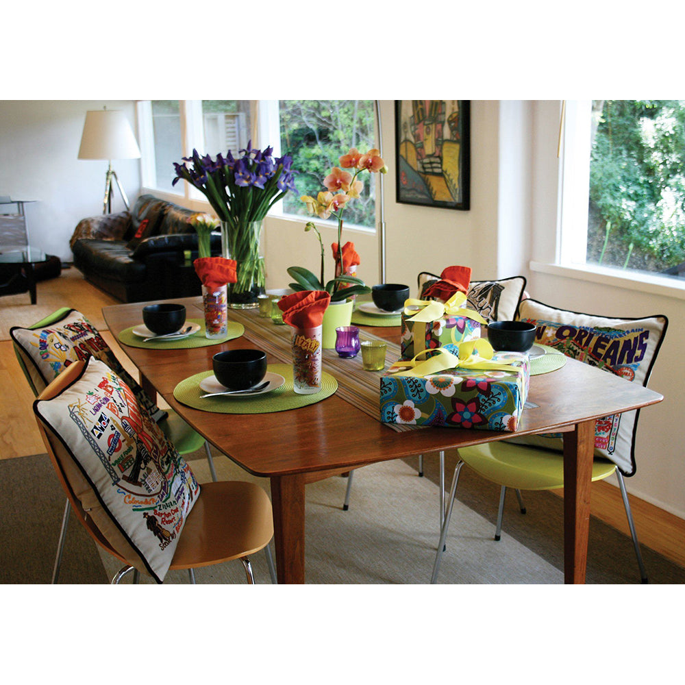 New Orleans Hand-Embroidered Pillow