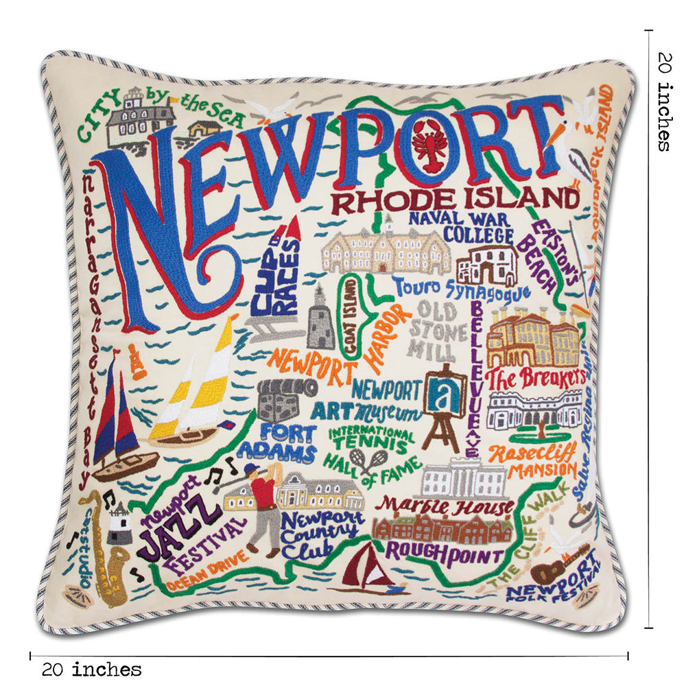 Newport Hand-Embroidered Pillow
