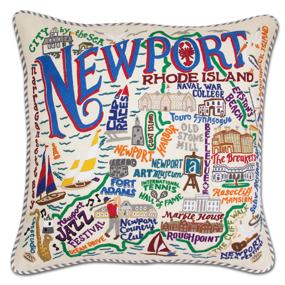 Newport Hand-Embroidered Pillow