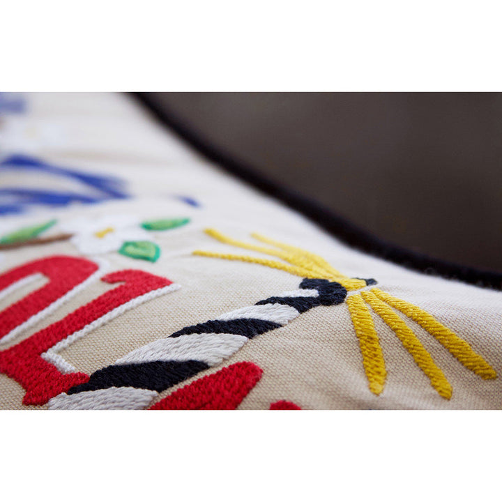 North Carolina Hand-Embroidered Pillow