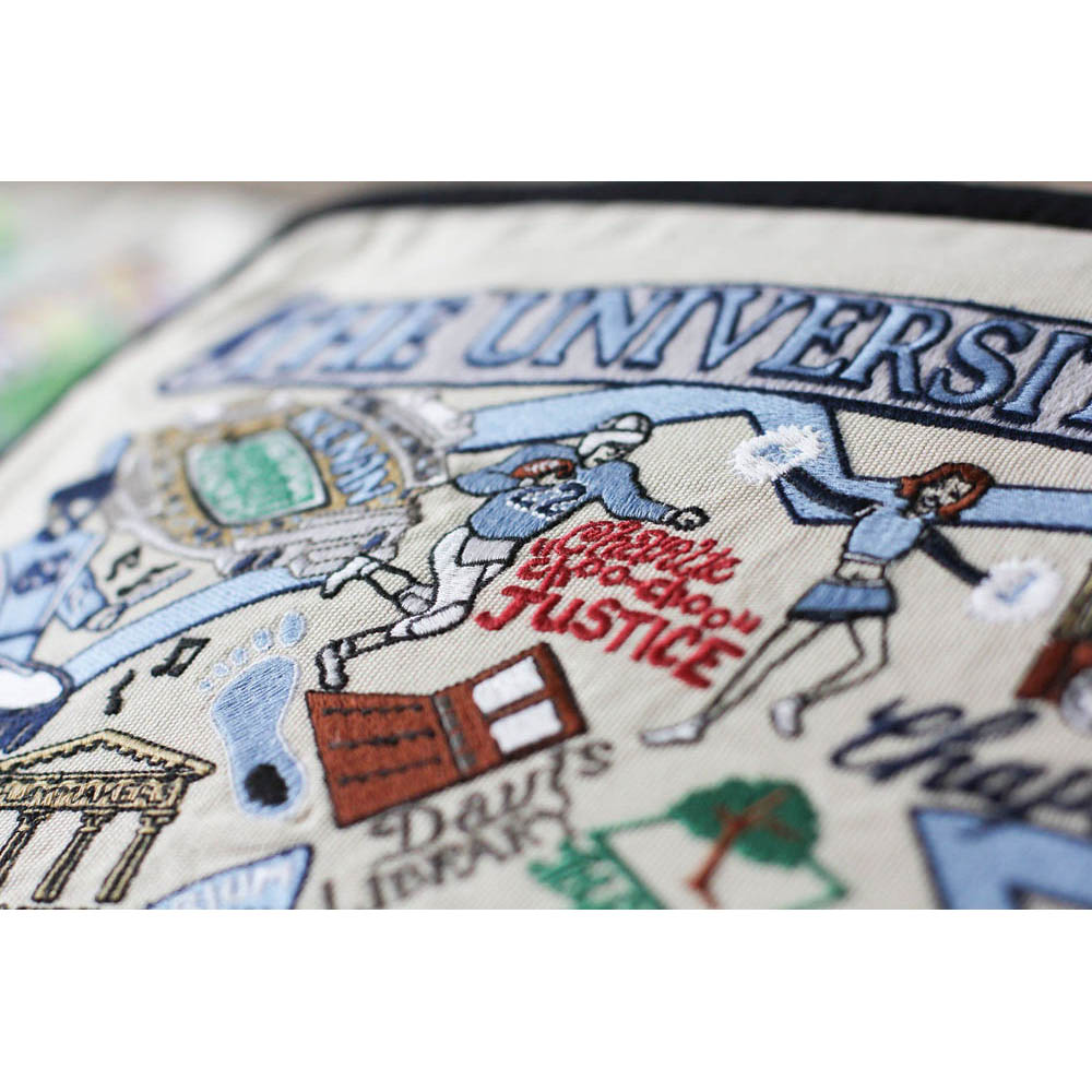 North Carolina, University of Collegiate Embroidered Pillow by CatStudio