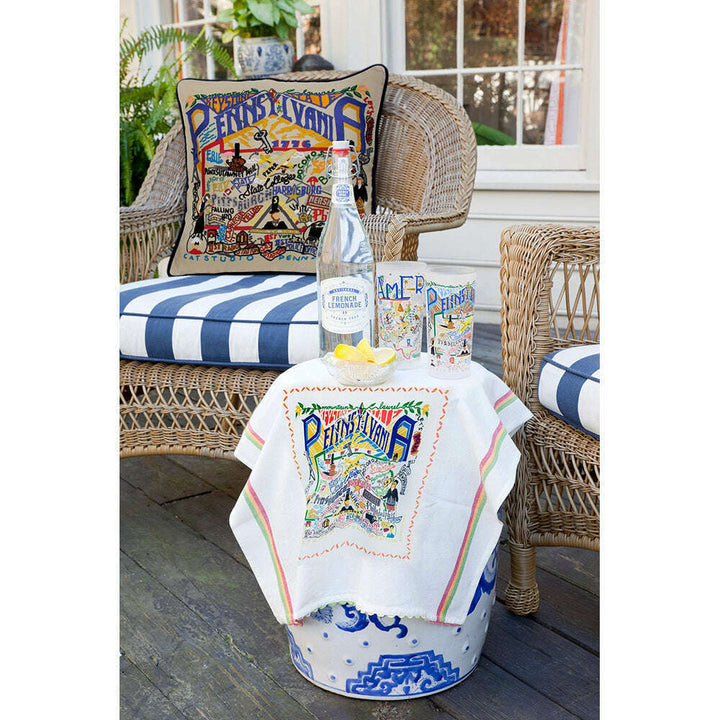 Pennsylvania Hand-Embroidered Pillow
