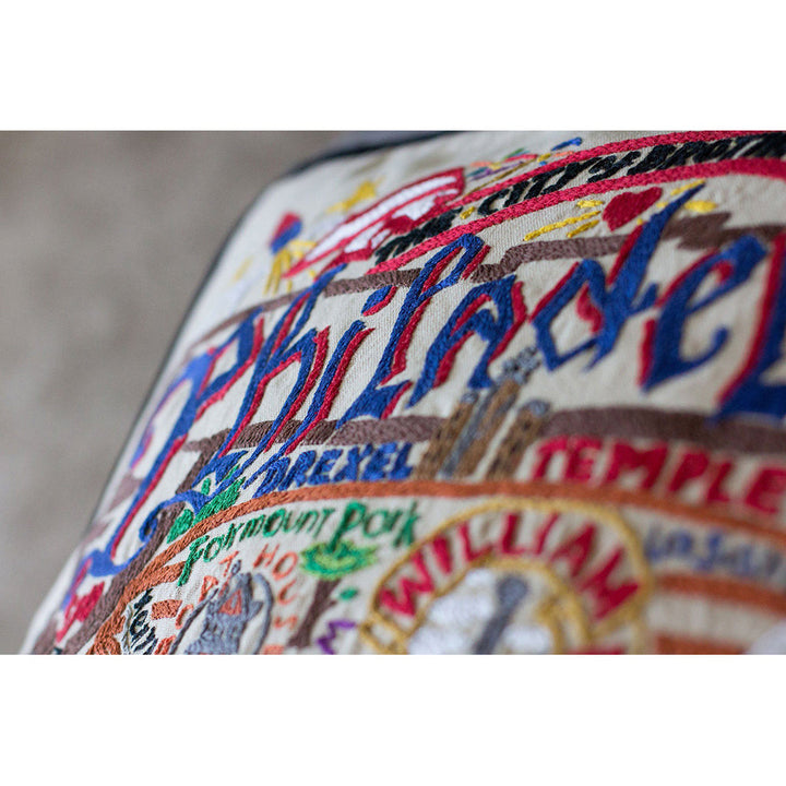 Philadelphia Hand-Embroidered Pillow