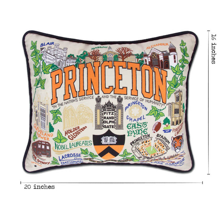 Princeton University Collegiate Embroidered Pillow by CatStudio