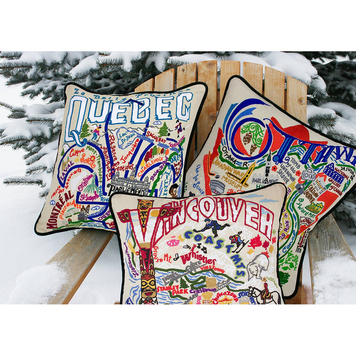 Quebec Hand-Embroidered Pillow