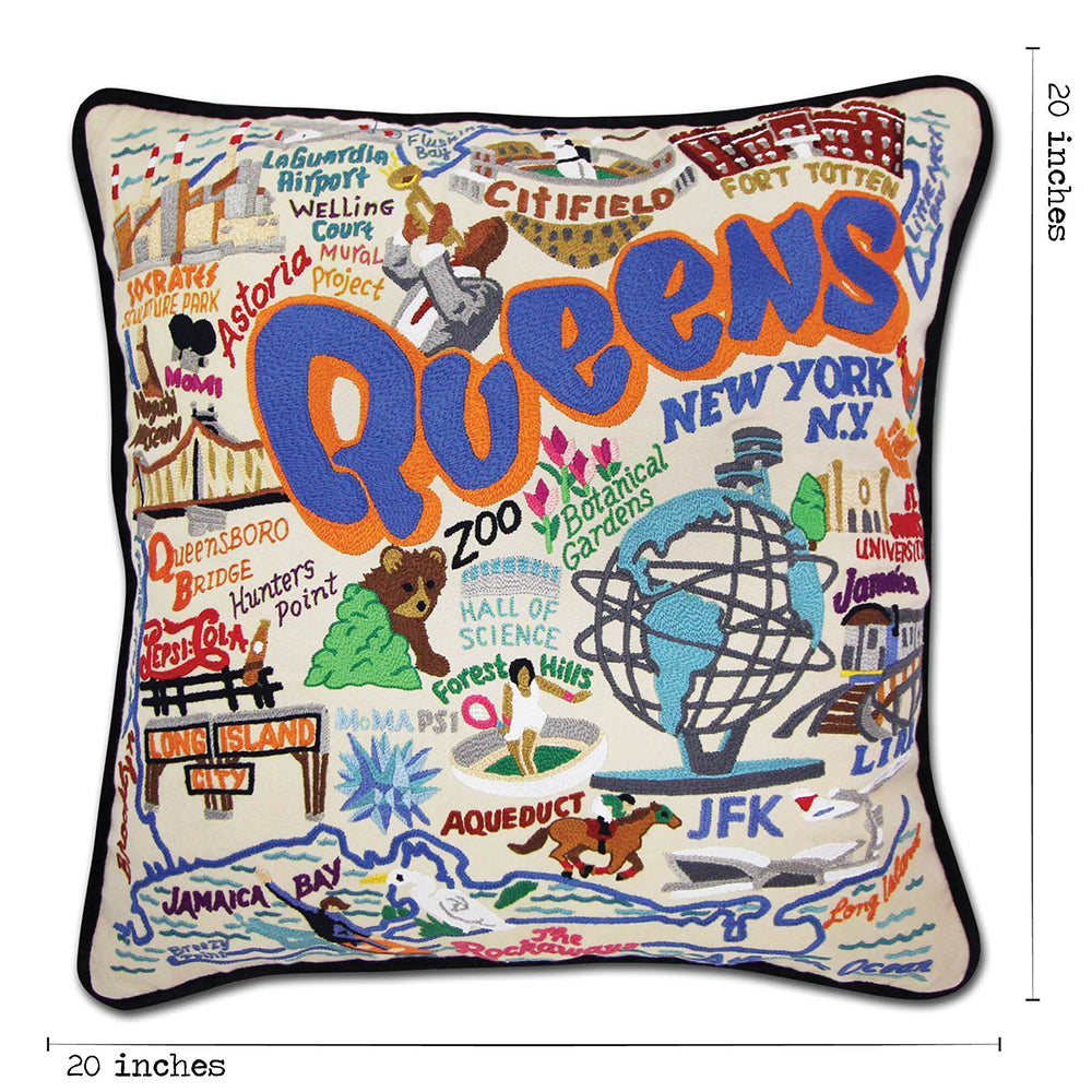 Queens Hand-Embroidered Pillow