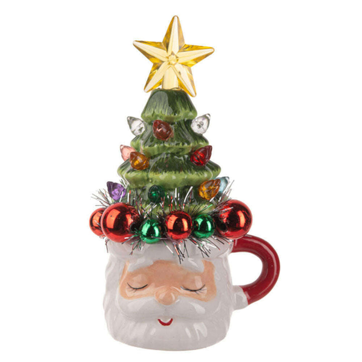 Retro Santa Mug w/Tree Top Lights Up! – view 2