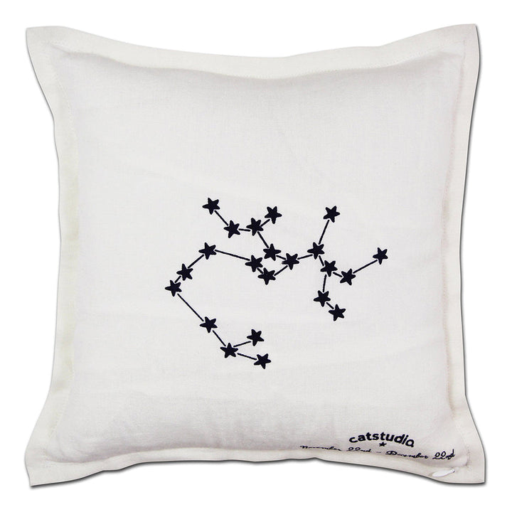Sagittarius Astrology Hand-Embroidered Pillow by Cat Studio