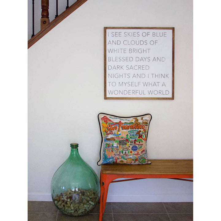 San Francisco City Hand-Embroidered Pillow by CatStudio
