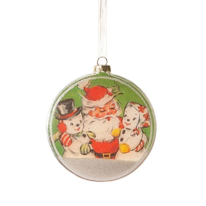 Santa with Snowmen Disk Ornament by Bethany Lowe